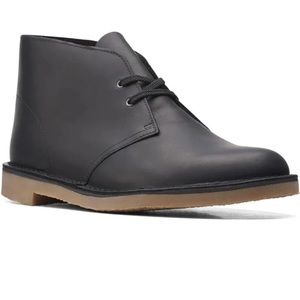 Clarks Men's BushacreChukka Boot - Black Leather Size 14